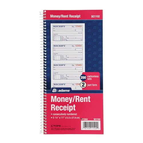 Adams SC1152 carbonless receipt book