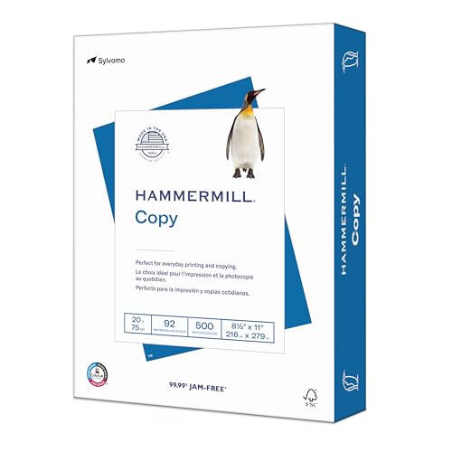 Hammermill 20 lb letter copy paper, 500 sheets