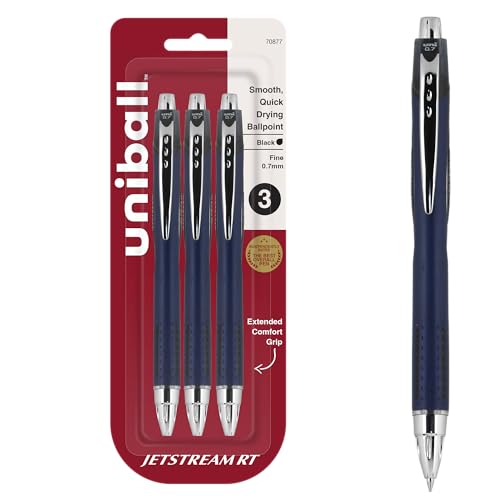 uni-ball Jetstream RT 0.7 mm black pens, 3 pack